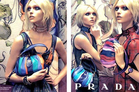 Prada Spring/Summer 2008 Nappa Trembled Blossom Stripes Tote Leather Bag