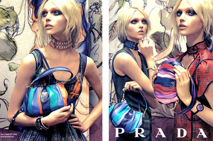 Prada Spring/Summer 2008 Nappa Trembled Blossom Stripes Tote Leather Bag