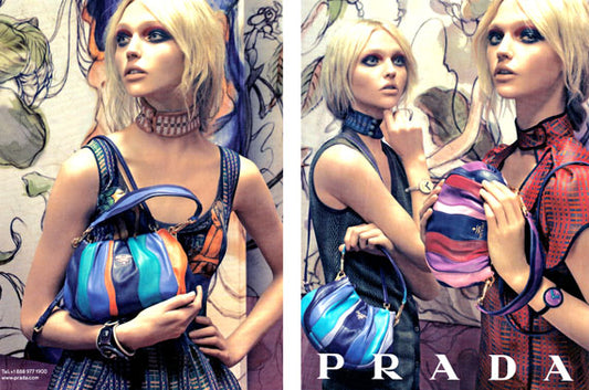 Prada Spring/Summer 2008 Nappa Trembled Blossom Stripes Tote Leather Bag