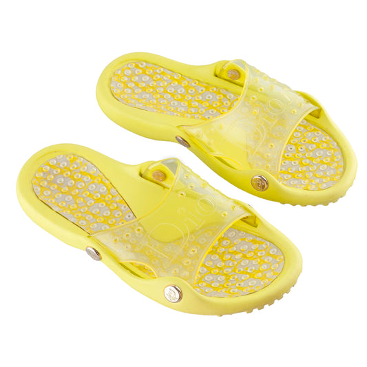 Dior Yellow Rubber Jelly Sandals (37 EU)