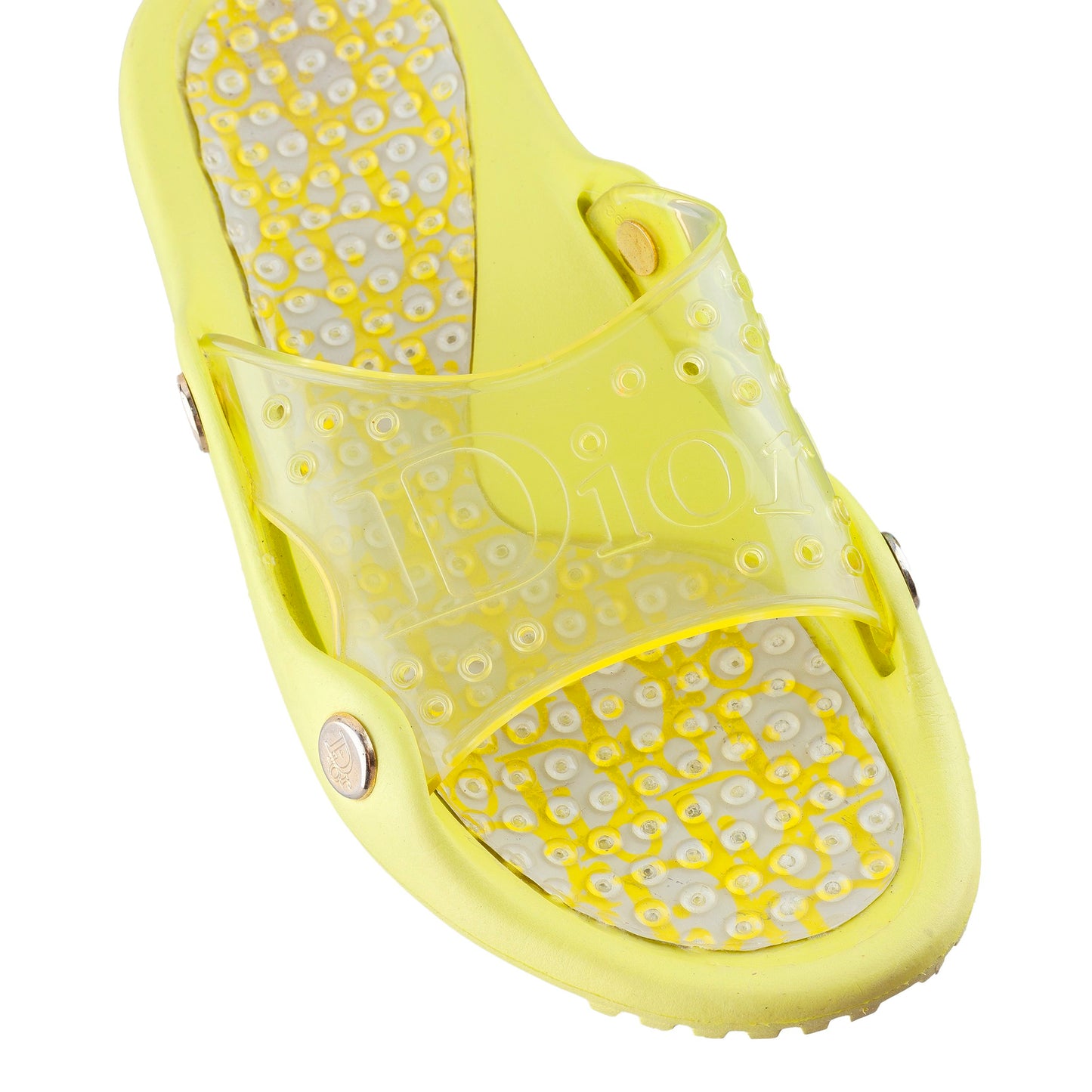 Dior Yellow Rubber Jelly Sandals (37 EU)