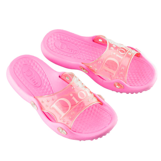 Dior Pink Rubber Jelly Sandals