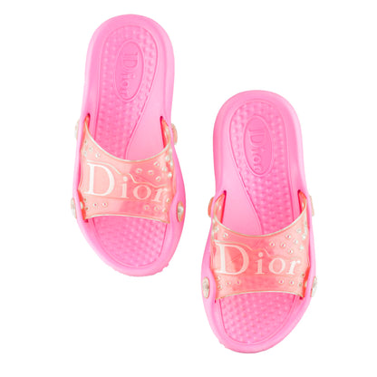 Dior Pink Rubber Jelly Sandals