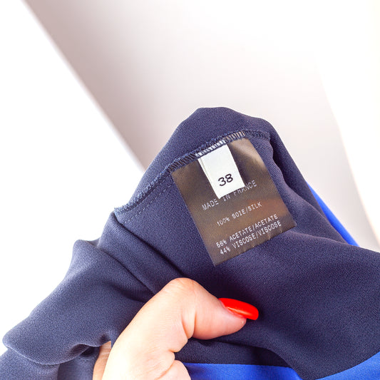 Thierry Mugler Blue/Black Long Sleeve Shirt (M)