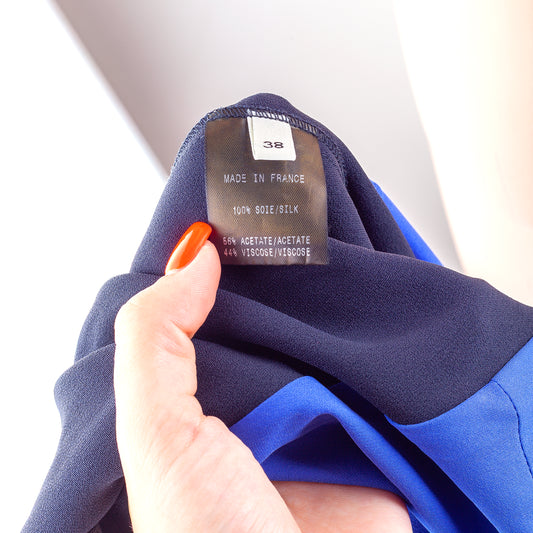 Thierry Mugler Blue/Black Long Sleeve Shirt (M)