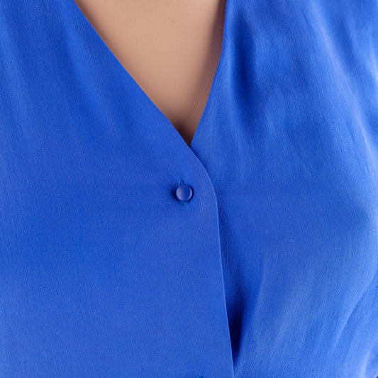 Thierry Mugler Blue/Black Long Sleeve Shirt (M)