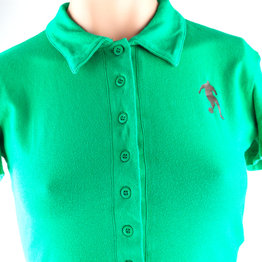 Dirk Bikkembergs Vintage Green Football Polo Shirt Top (S)