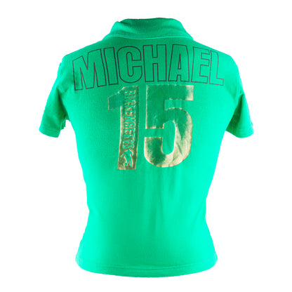 Dirk Bikkembergs Vintage Green Football Polo Shirt Top (S)