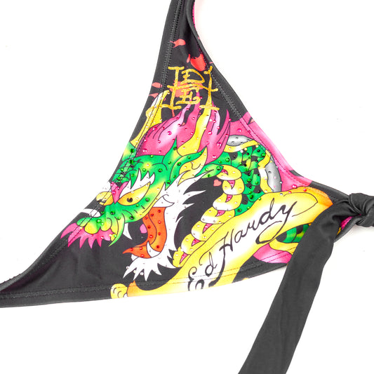 Ed Hardy by Christian Audigier Black Vintage Tattoo Bikini (XL)