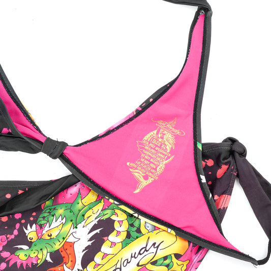 Ed Hardy by Christian Audigier Black Vintage Tattoo Bikini (XL)