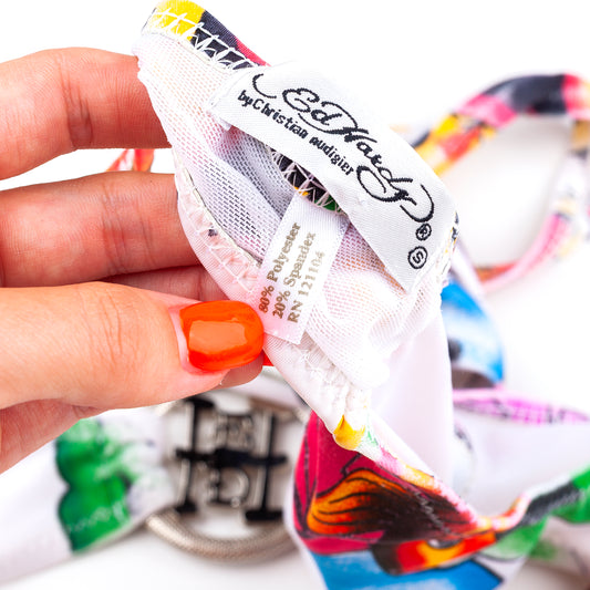 Ed Hardy by Christian Audigier White Vintage Tattoo Trikini (S)