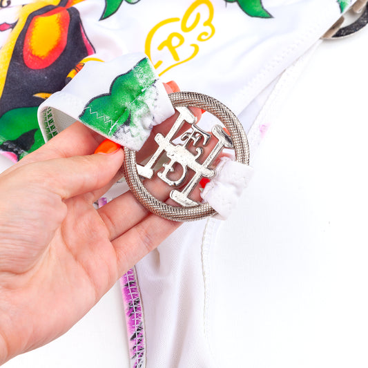 Ed Hardy by Christian Audigier White Vintage Tattoo Trikini (S)