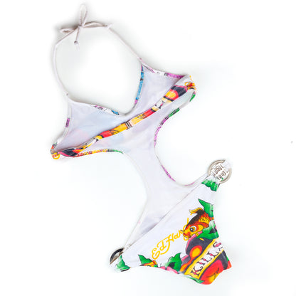 Ed Hardy by Christian Audigier White Vintage Tattoo Trikini (S)