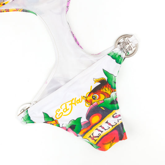 Ed Hardy by Christian Audigier White Vintage Tattoo Trikini (S)
