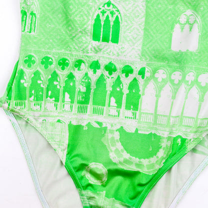 Fendi Mare Vintage White/Green Swimsuit (M)