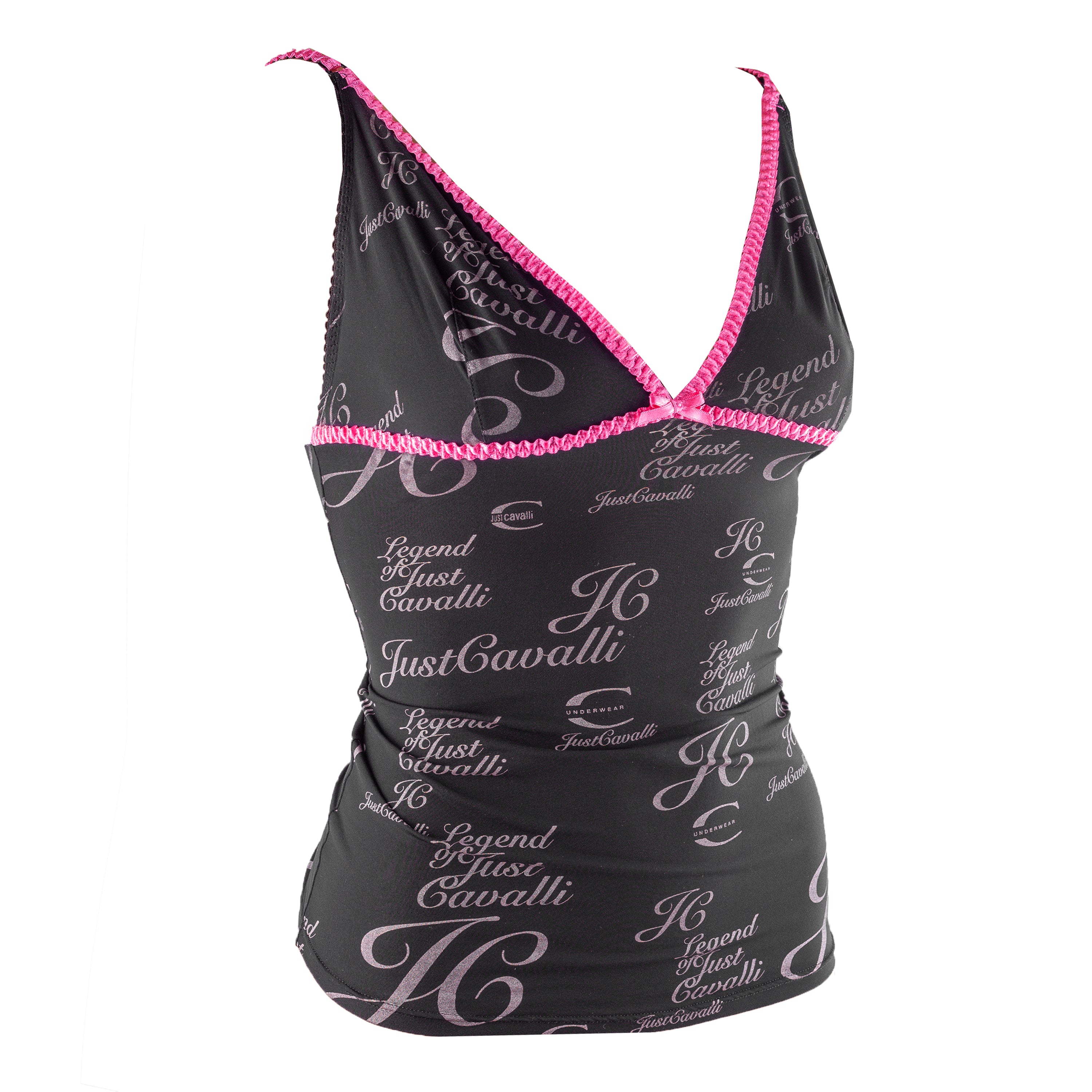 Just Cavalli Vintage Underwear Black V Neck Top (L)