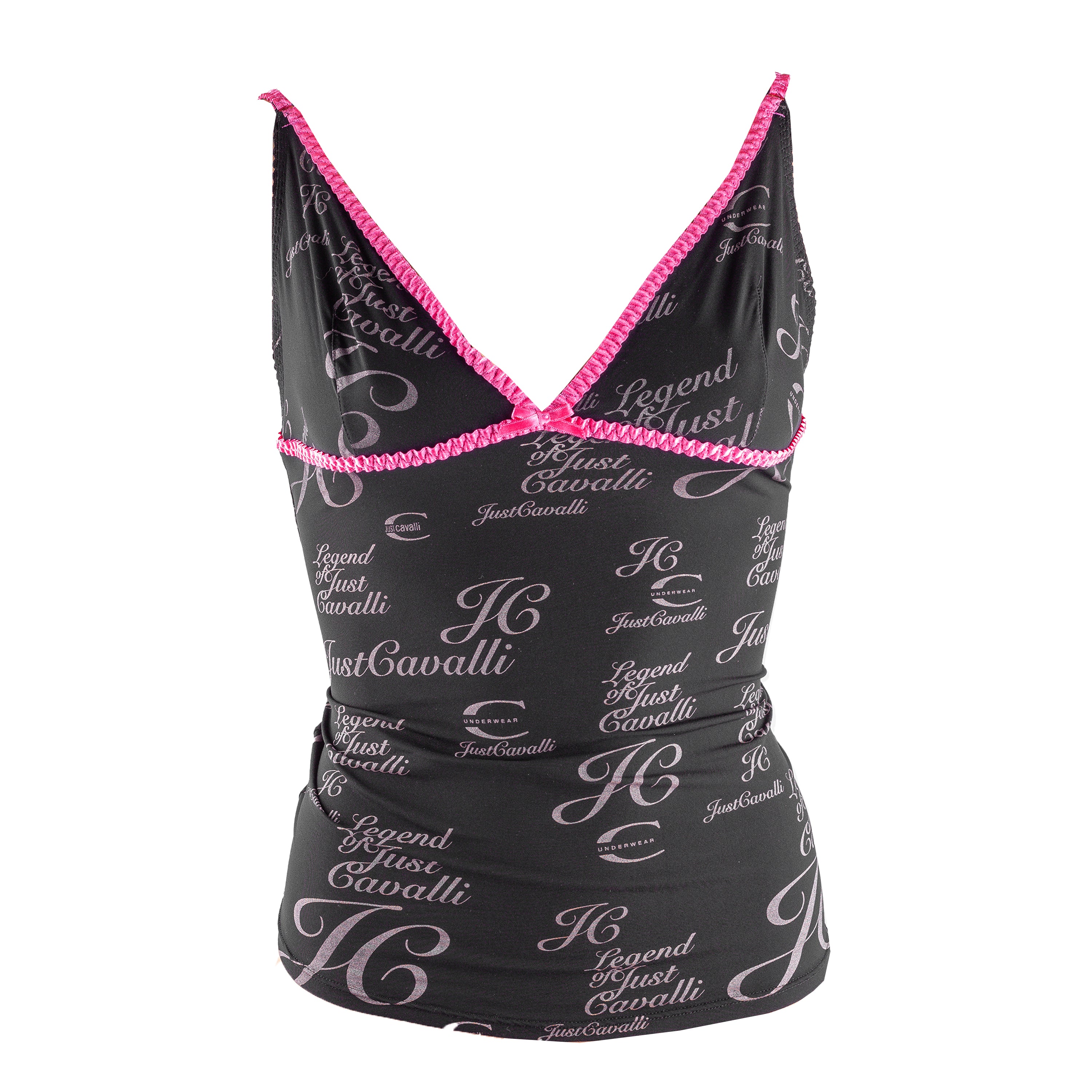 Just Cavalli Vintage Underwear Black V Neck Top (L)
