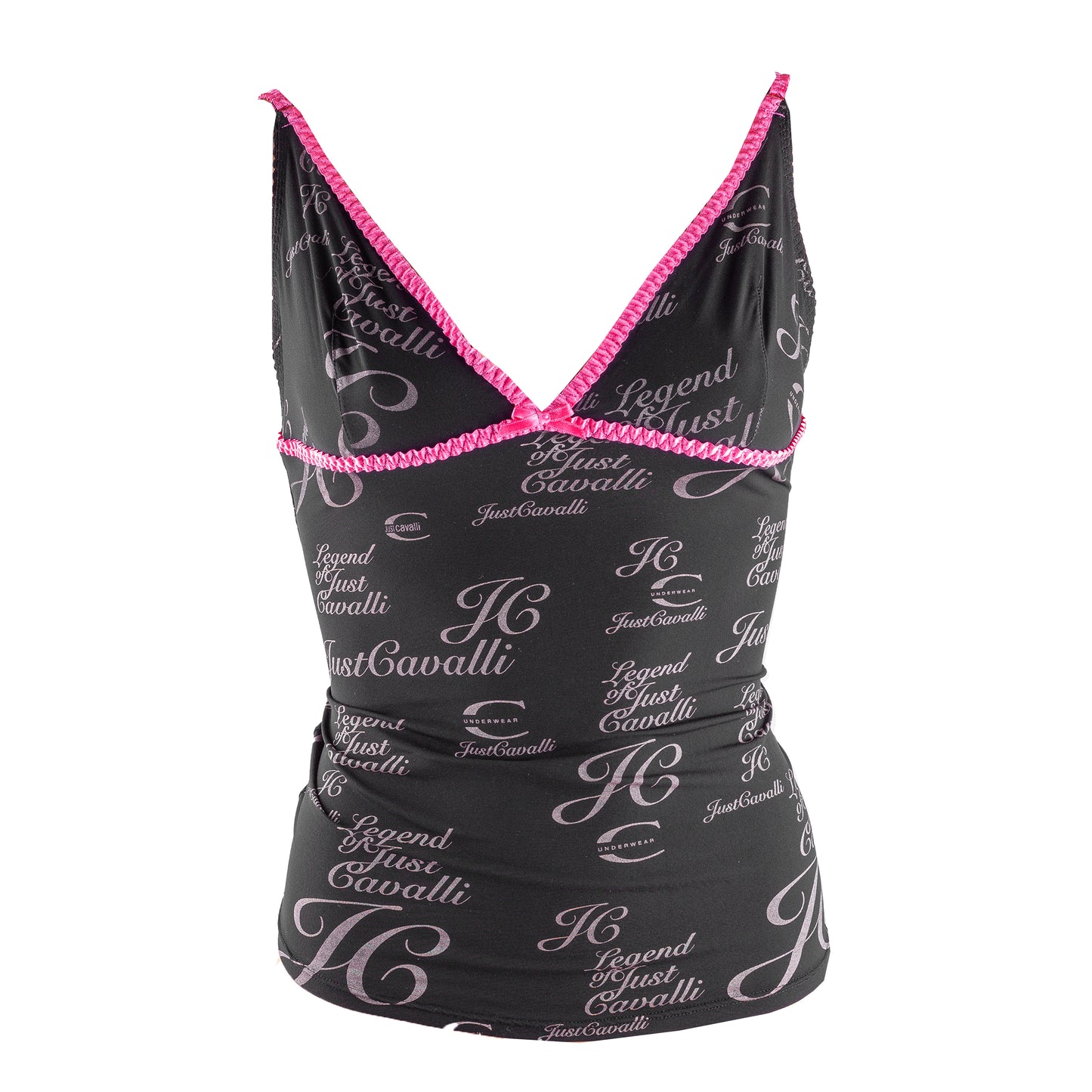 Just Cavalli Vintage Underwear Black V Neck Top (L)