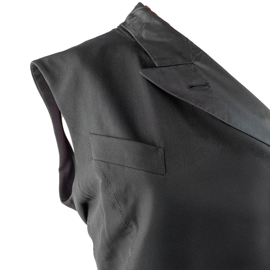 Jean Paul Gaultier JPG 1997 Vintage Black One Shoulder Fitted Vest Top (M)