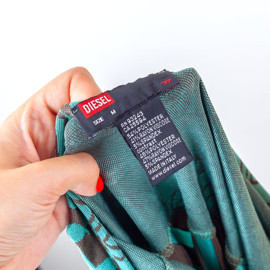 Diesel Turquoise Brown Vintage Summer Dress (M)