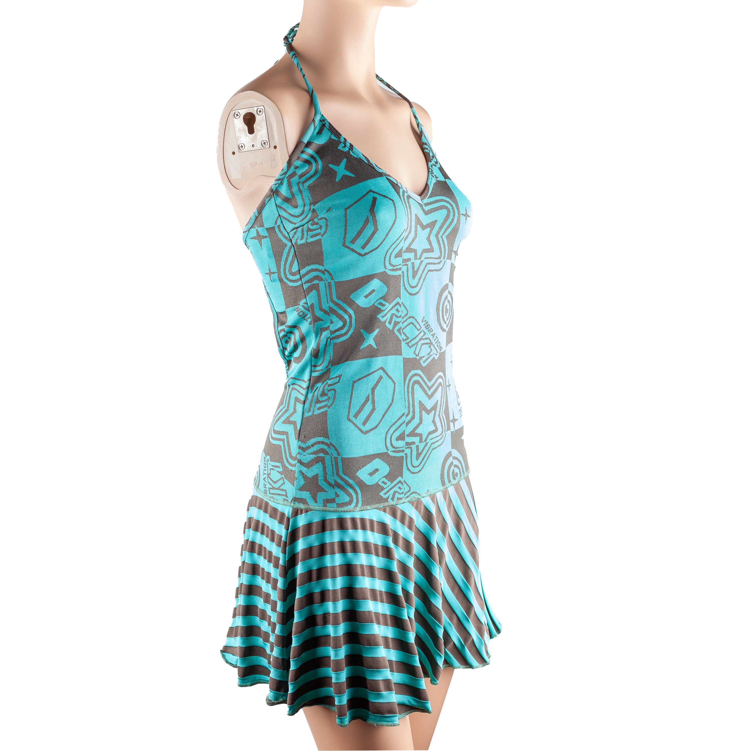 Diesel Turquoise Brown Vintage Summer Dress (M)