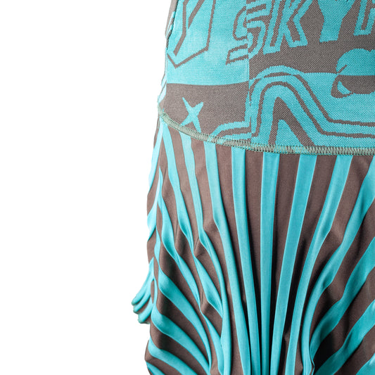 Diesel Turquoise Brown Vintage Summer Dress (M)