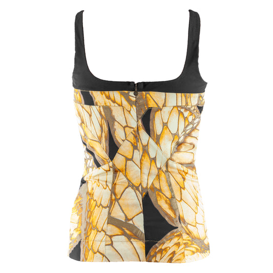 Just Cavalli Vintage Yellow Feathers Bustier (S)