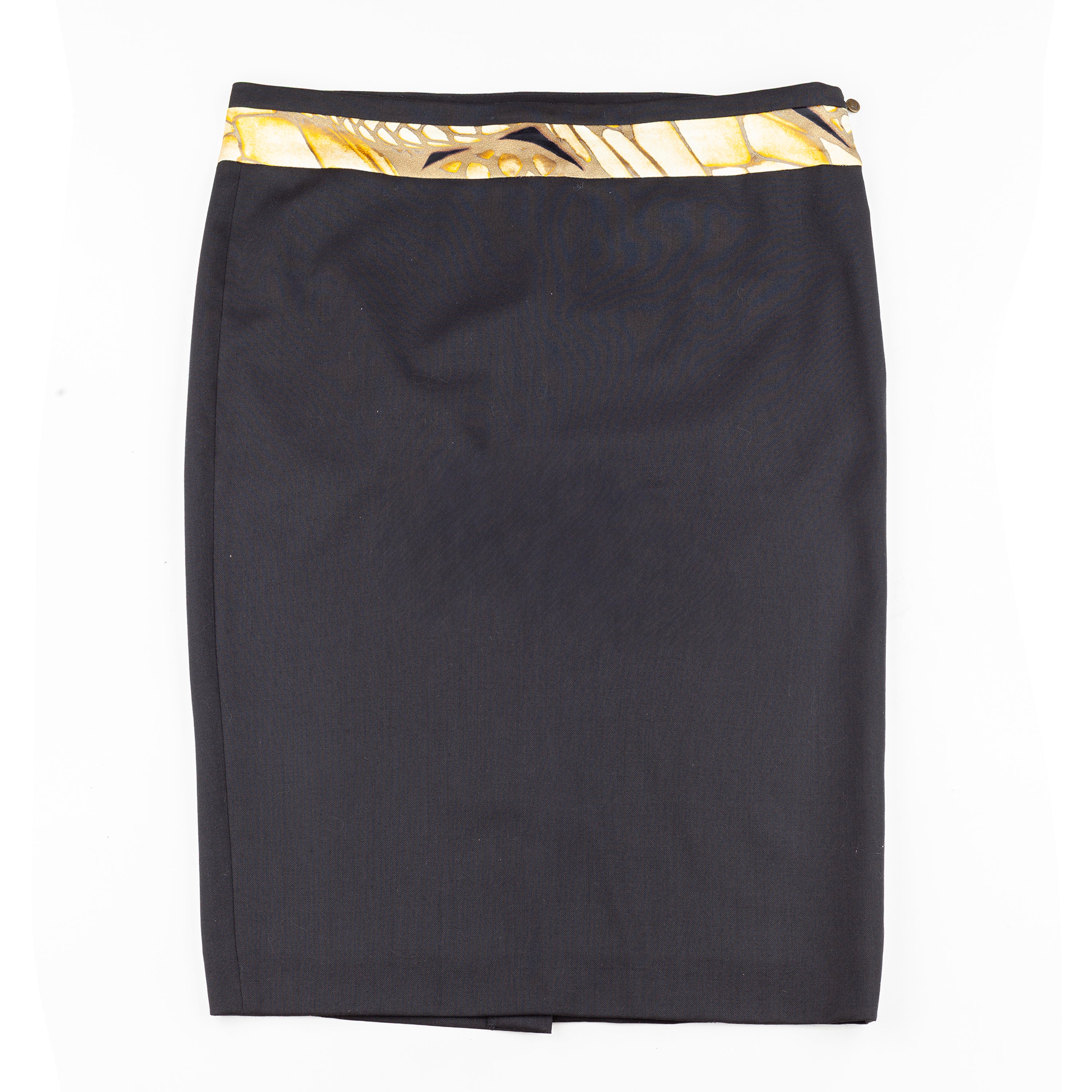 Just Cavalli Vintage Yellow Feathers Pencil Skirt (M)