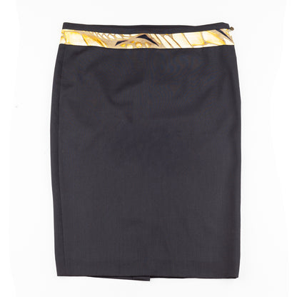 Just Cavalli Vintage Yellow Feathers Pencil Skirt (M)
