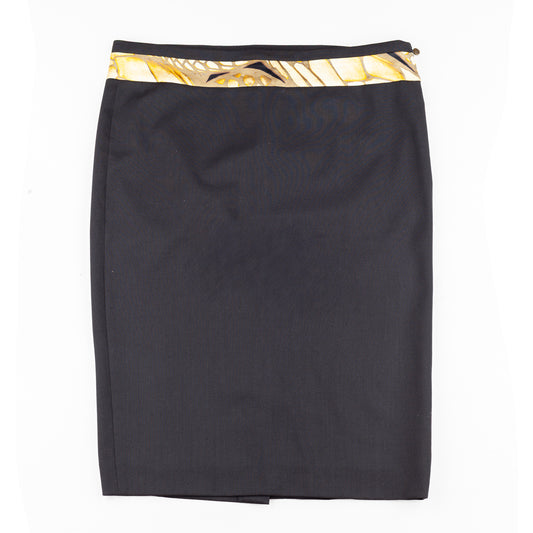 Just Cavalli Vintage Yellow Feathers Pencil Skirt (M)