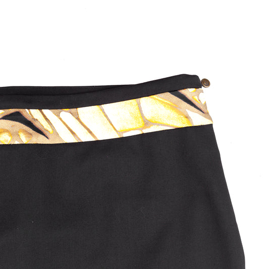 Just Cavalli Vintage Yellow Feathers Pencil Skirt (M)