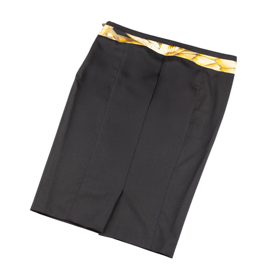 Just Cavalli Vintage Yellow Feathers Pencil Skirt (M)