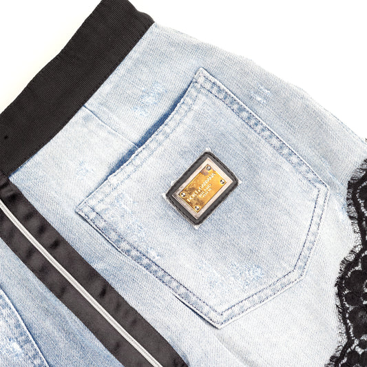 Dolce & Gabbana Vintage Midi Light Denim Skirt (XS)