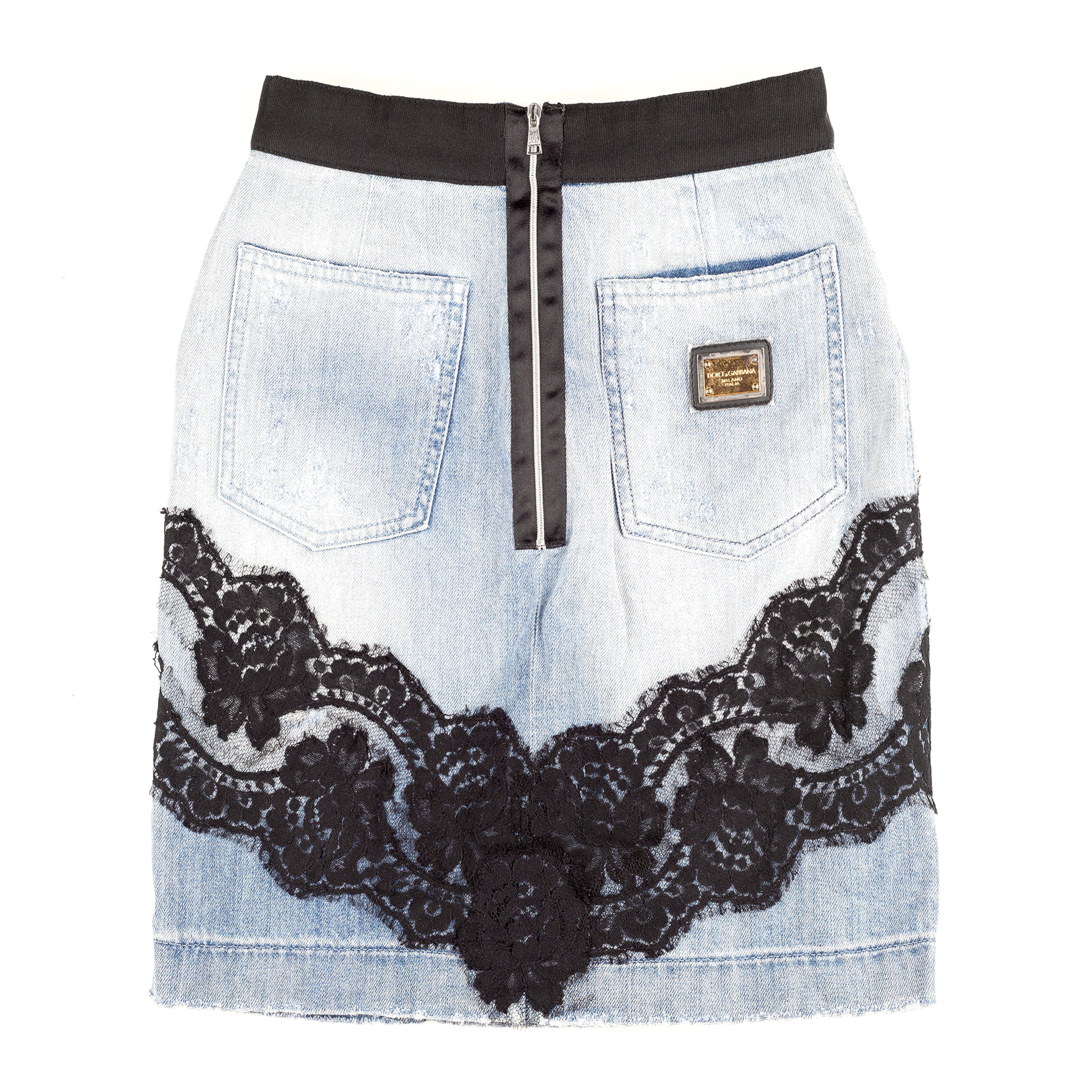 Dolce & Gabbana Vintage Midi Light Denim Skirt (XS)