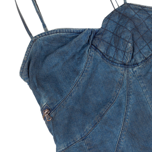 Diesel Vintage Blue Denim Bustier Dress (XS)