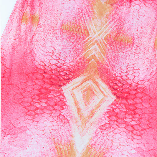 Just Cavalli Vintage Mermaid Pink Scales Loose Midi Skirt (M)