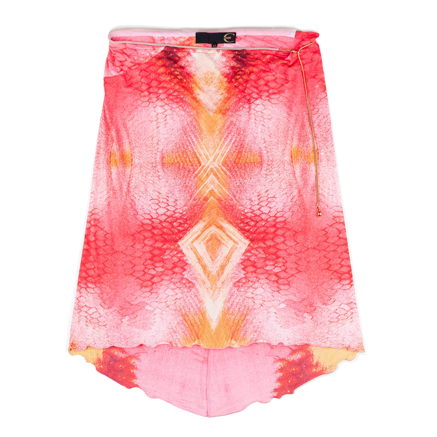 Just Cavalli Vintage Mermaid Pink Scales Loose Midi Skirt (M)