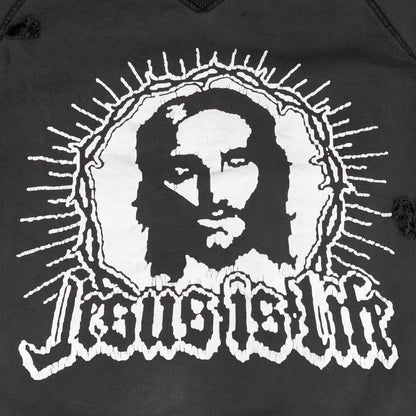 DSQUARED2 “Jesus Is Life” Vintage Black Sweatshirt Distressed Top (XL)