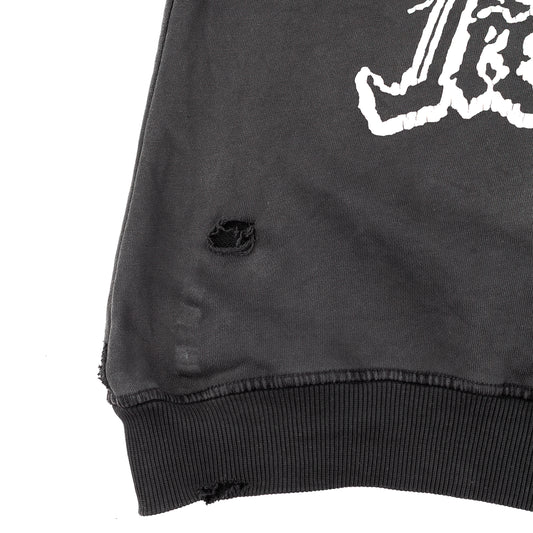 DSQUARED2 “Jesus Is Life” Vintage Black Sweatshirt Distressed Top (XL)