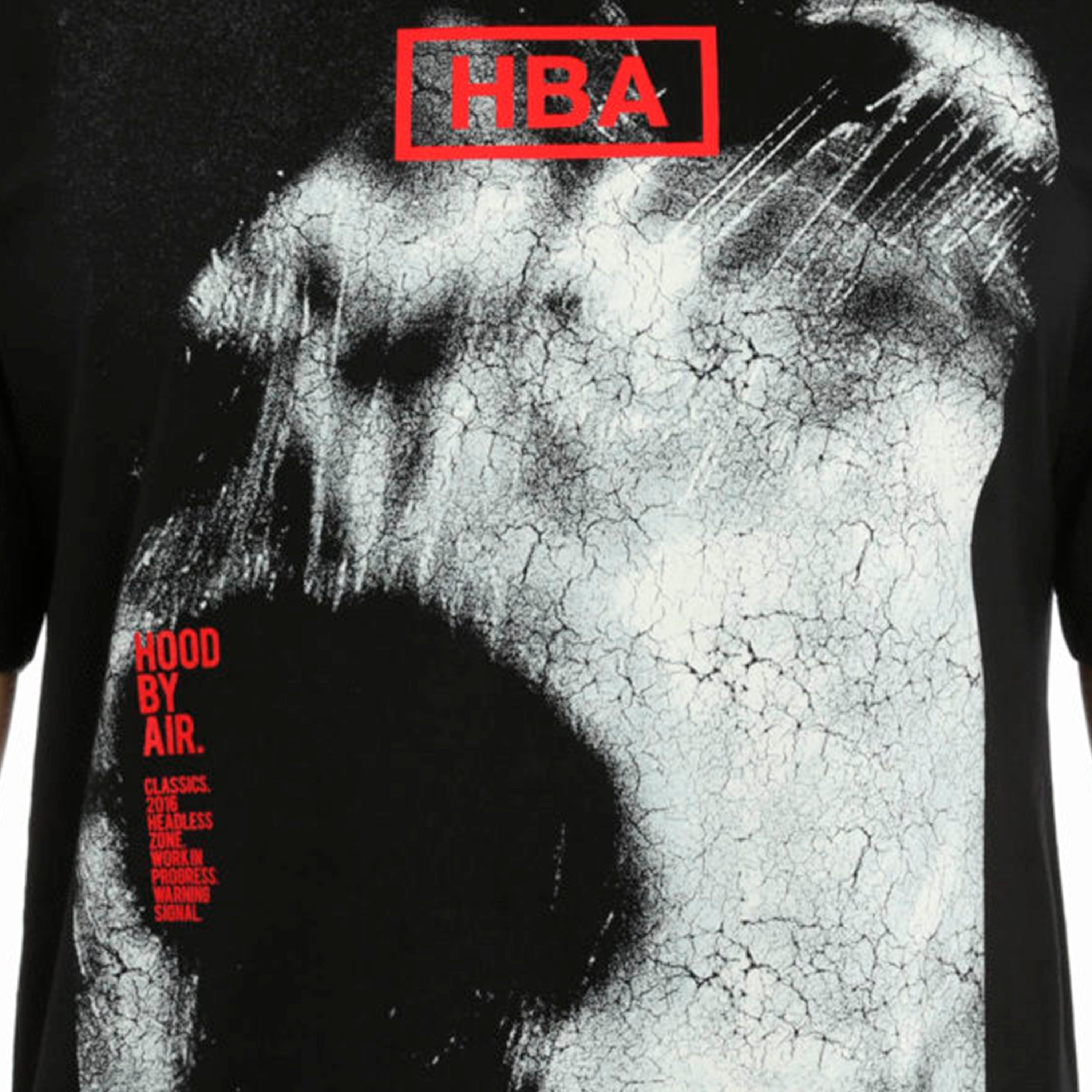 HBA Hood By Air Black Crackle Print T-Shirt (L)
