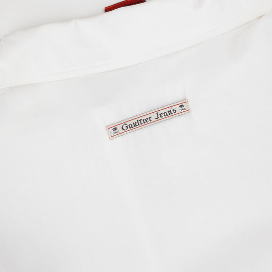 Jean Paul Gaultier Vintage White Shirt with Safety Pin Hook Closures (L)