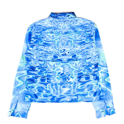 Just Cavalli Water Print Long Sleeve Shirt (M)