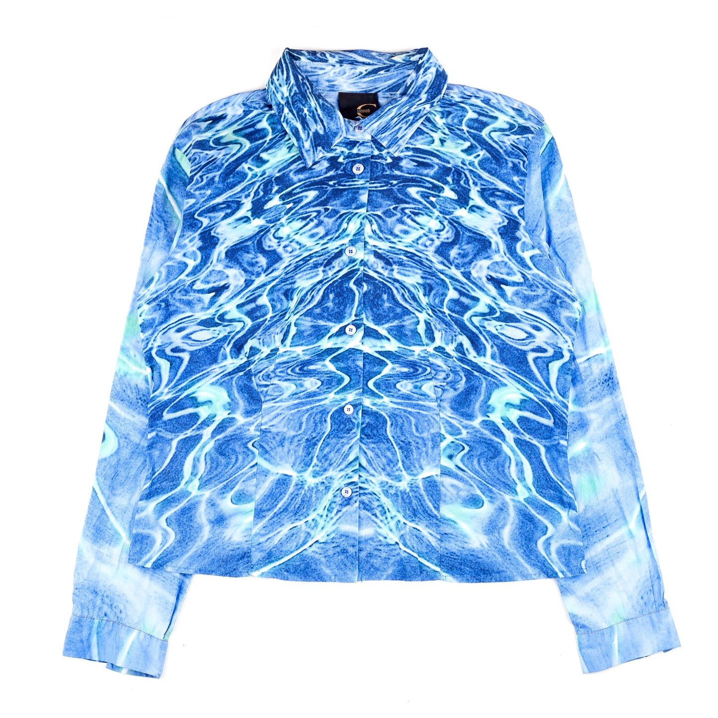 Just Cavalli Water Print Long Sleeve Shirt (M)