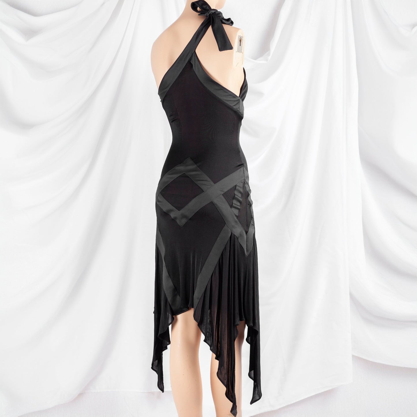 Just Cavalli One Shoulder Black Asymmetrical Dress (S)