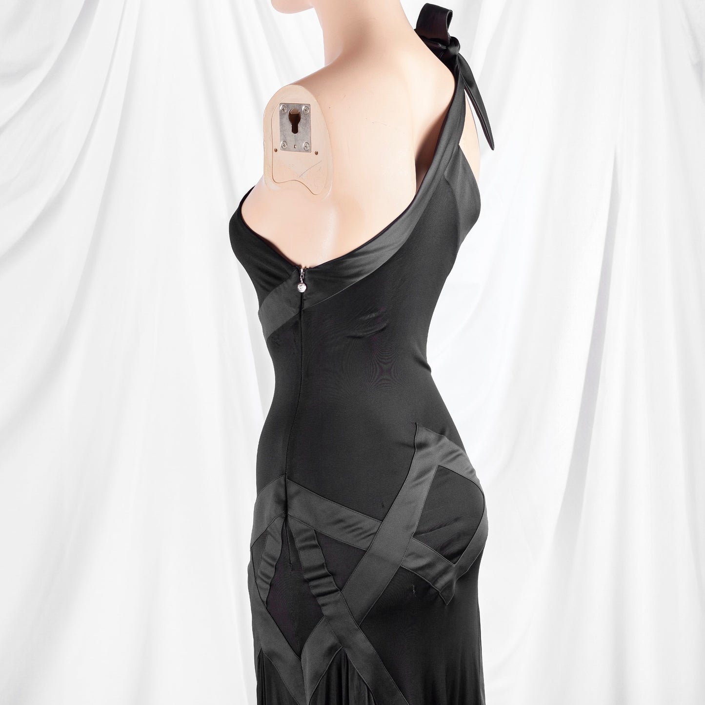 Just Cavalli One Shoulder Black Asymmetrical Dress (S)