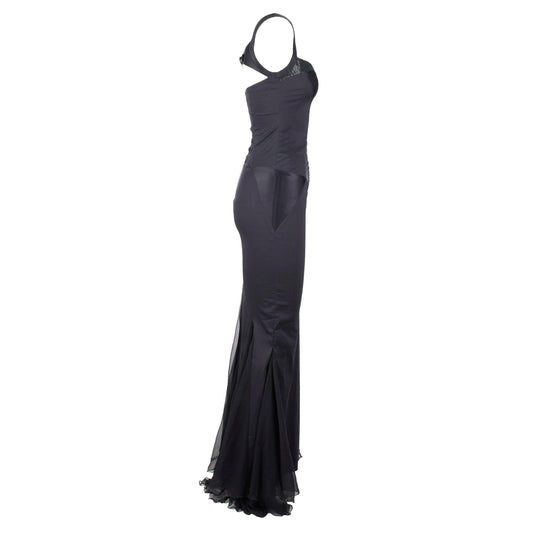 Just Cavalli Black Satin Bustier Mermaid Dress (S)