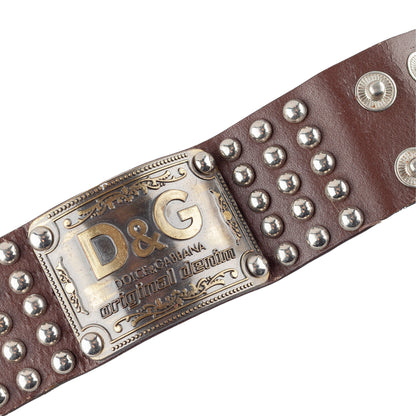 Dolce & Gabbana Vintage Studded Leather Bracelet  