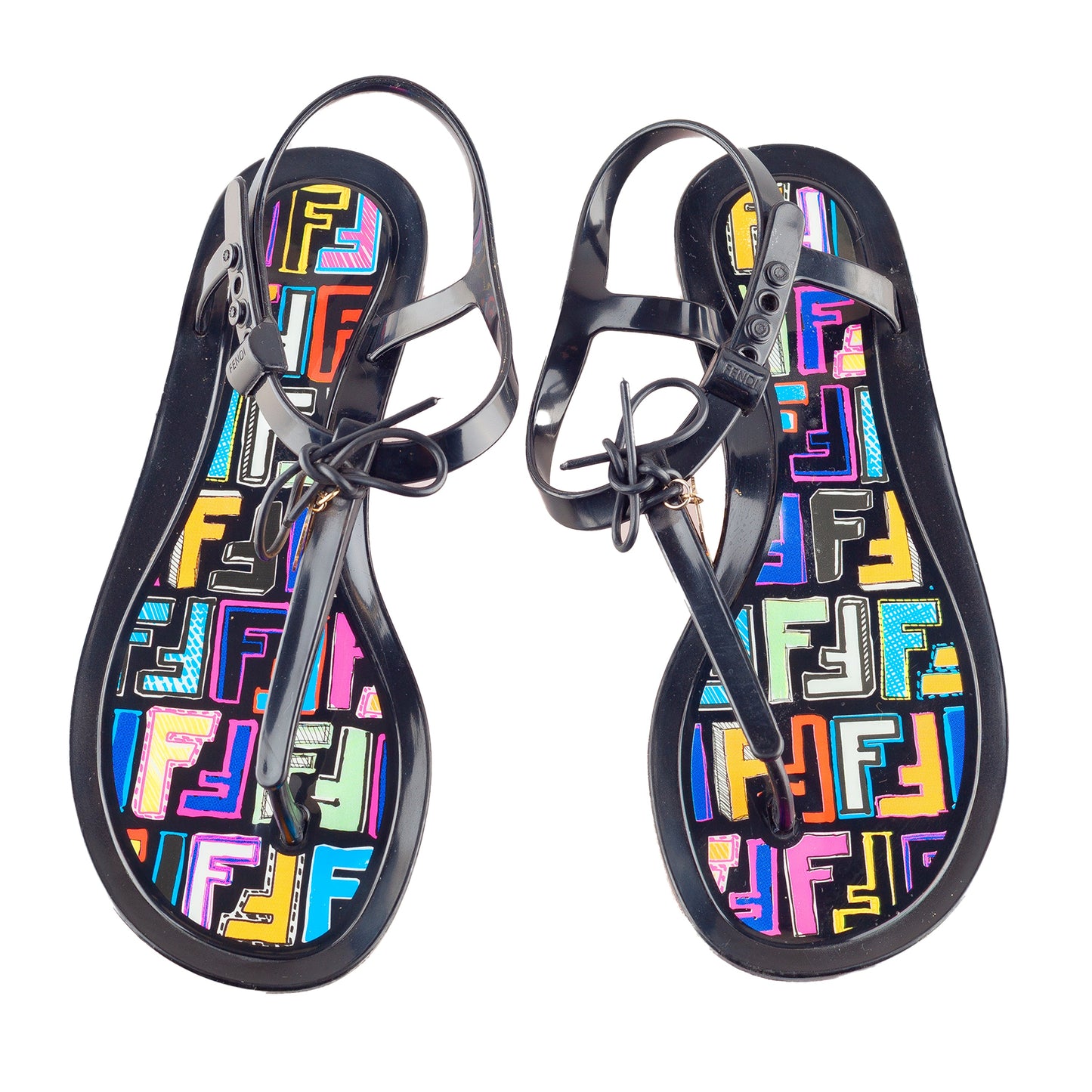 Fendi Zucca Monogram Vintage Jelly Sandals  