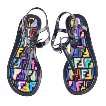 Fendi Zucca Monogram Vintage Jelly Sandals  
