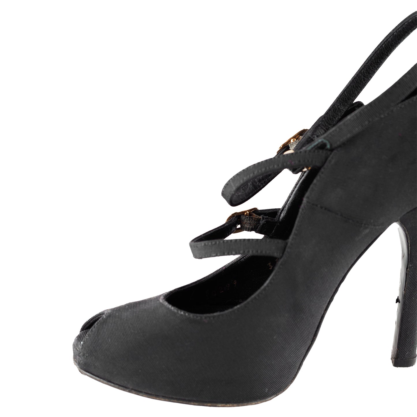 Dolce & Gabbana Black Vintage Ribbed Silk Pumps  